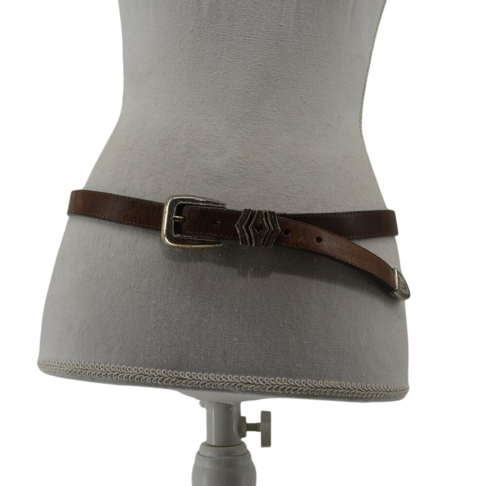 Brighton Womens Sz Large Brown Leather Belt Heart Western